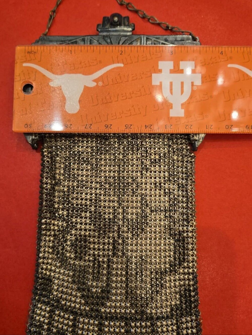 Whiting Davis Mesh Purse Art Deco Flapper 1920's Sunburst Clasp Clover ? Design - Picture 4 of 9